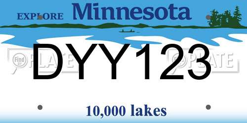 DYY123 Minnesota License Plate