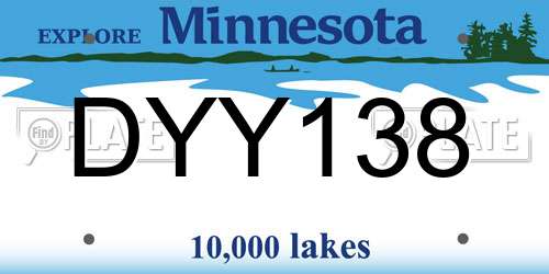 DYY138 Minnesota License Plate