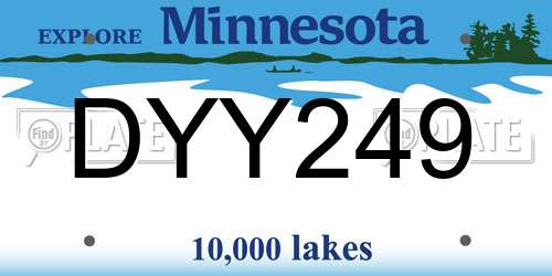 DYY249 Minnesota License Plate