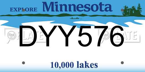 DYY576 Minnesota License Plate