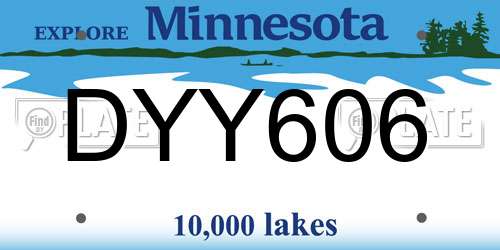DYY606 Minnesota License Plate