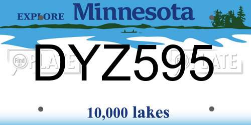 DYZ595 Minnesota License Plate
