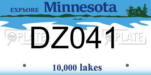 DZ041 Minnesota License Plate