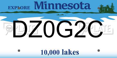 DZ0G2C Minnesota License Plate