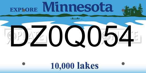 DZ0Q054 Minnesota License Plate