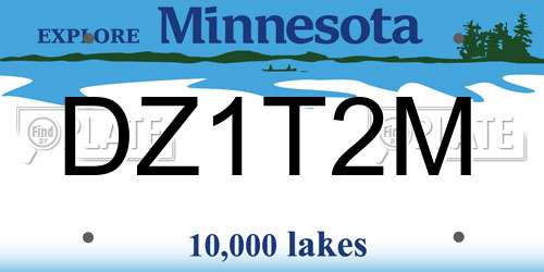 DZ1T2M Minnesota License Plate