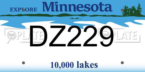 DZ229 Minnesota License Plate