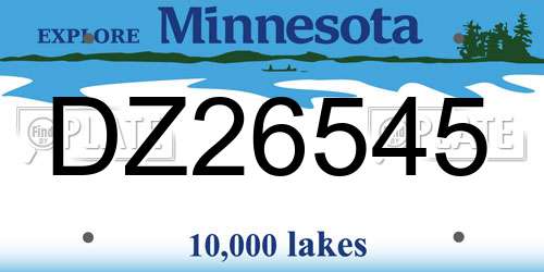 DZ26545 Minnesota License Plate