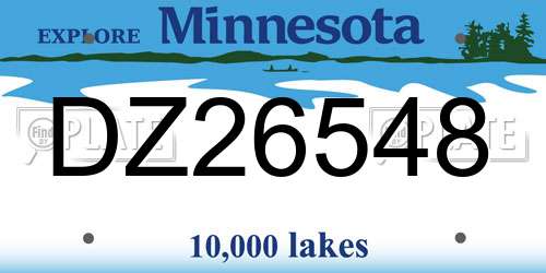 DZ26548 Minnesota License Plate