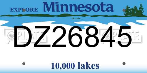 DZ26845 Minnesota License Plate