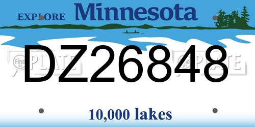 DZ26848 Minnesota License Plate