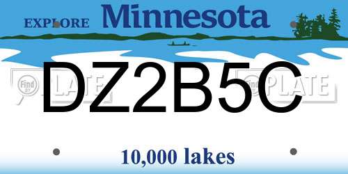 DZ2B5C Minnesota License Plate