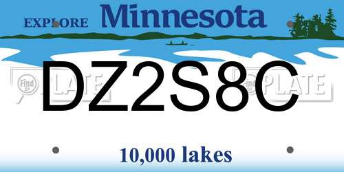 DZ2S8C Minnesota License Plate