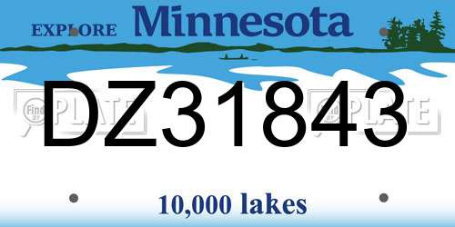 DZ31843 Minnesota License Plate