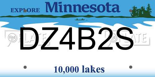 DZ4B2S Minnesota License Plate