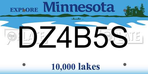 DZ4B5S Minnesota License Plate