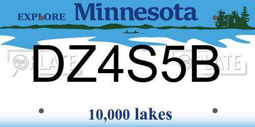 DZ4S5B Minnesota License Plate