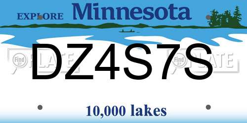 DZ4S7S Minnesota License Plate