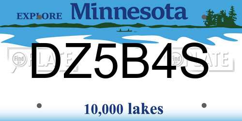 DZ5B4S Minnesota License Plate