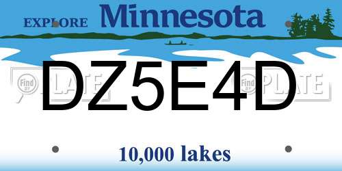 DZ5E4D Minnesota License Plate