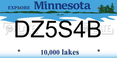 DZ5S4B Minnesota License Plate