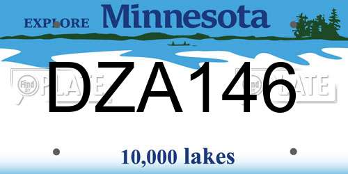 DZA146 Minnesota License Plate