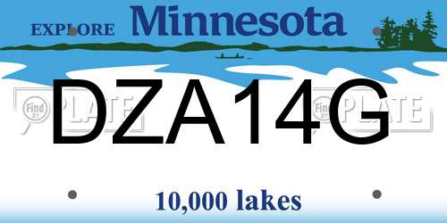 DZA14G Minnesota License Plate