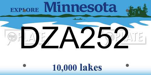 DZA252 Minnesota License Plate
