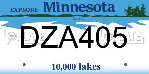 DZA405 Minnesota License Plate