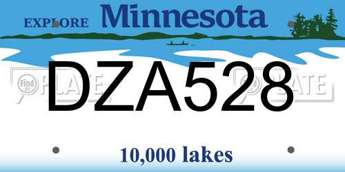 DZA528 Minnesota License Plate