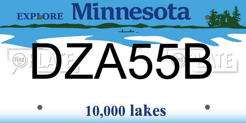 DZA55B Minnesota License Plate