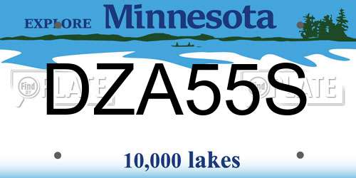 DZA55S Minnesota License Plate