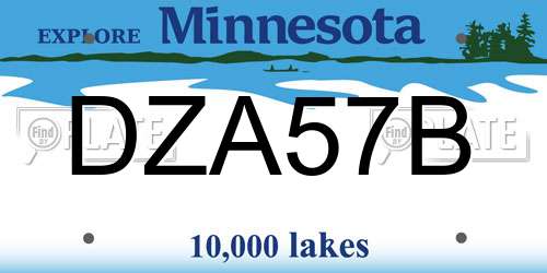 DZA57B Minnesota License Plate
