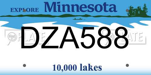 DZA588 Minnesota License Plate