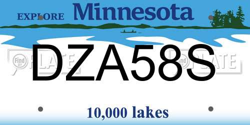 DZA58S Minnesota License Plate