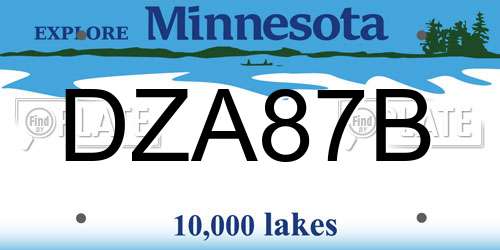 DZA87B Minnesota License Plate