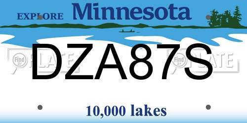 DZA87S Minnesota License Plate