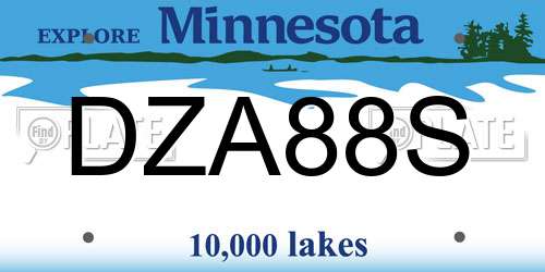 DZA88S Minnesota License Plate
