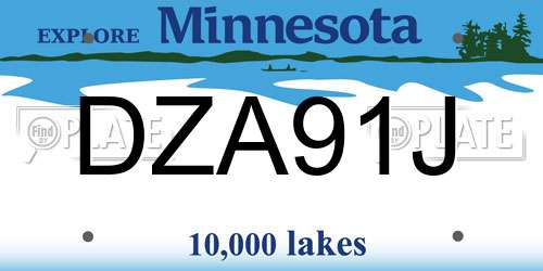 DZA91J Minnesota License Plate