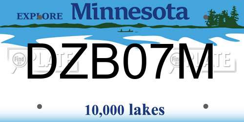 DZB07M Minnesota License Plate