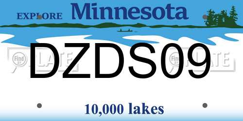 DZDS09 Minnesota License Plate