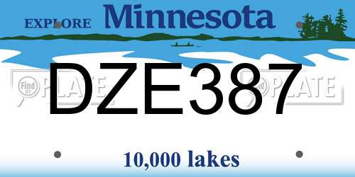 DZE387 Minnesota License Plate