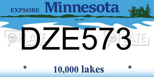 DZE573 Minnesota License Plate
