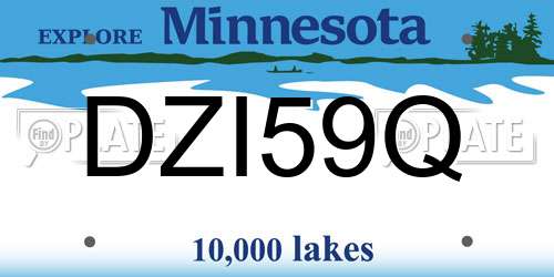 DZI59Q Minnesota License Plate