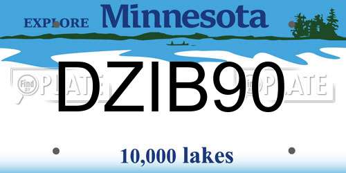 DZIB90 Minnesota License Plate