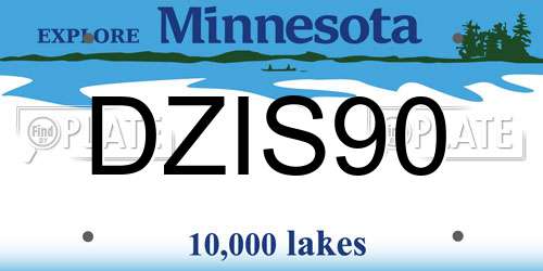 DZIS90 Minnesota License Plate