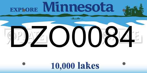 DZO0084 Minnesota License Plate