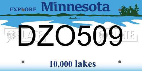 DZO509 Minnesota License Plate