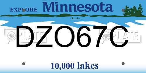 DZO67C Minnesota License Plate