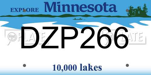 DZP266 Minnesota License Plate